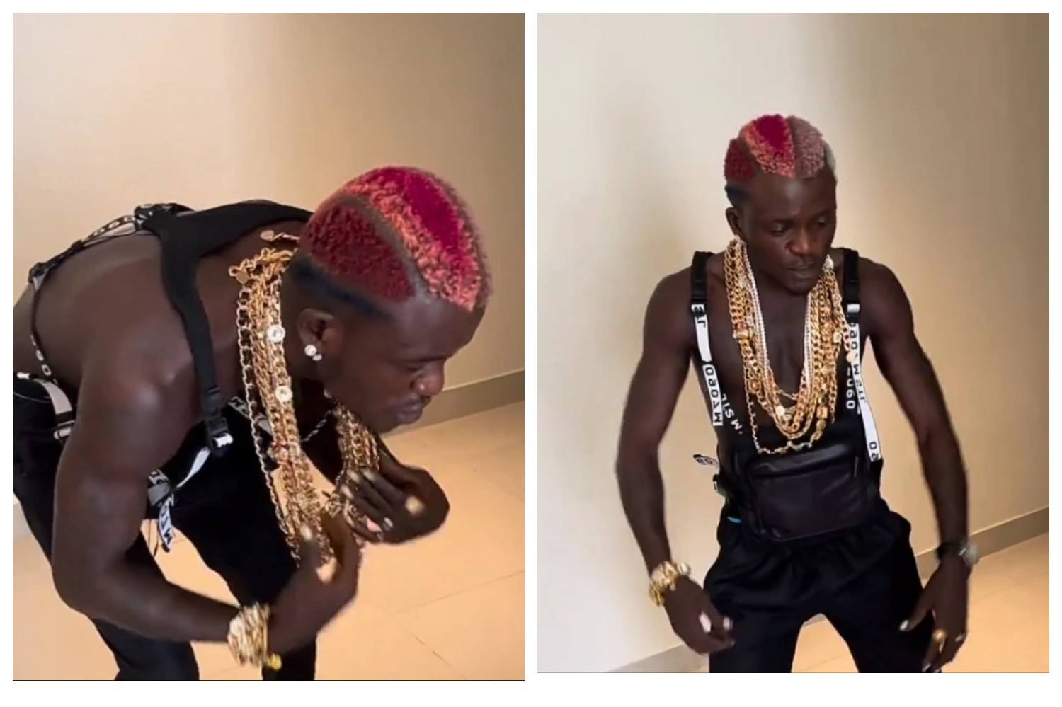 Portable Shows Off All His Multi-Million Naira Gold Necklaces