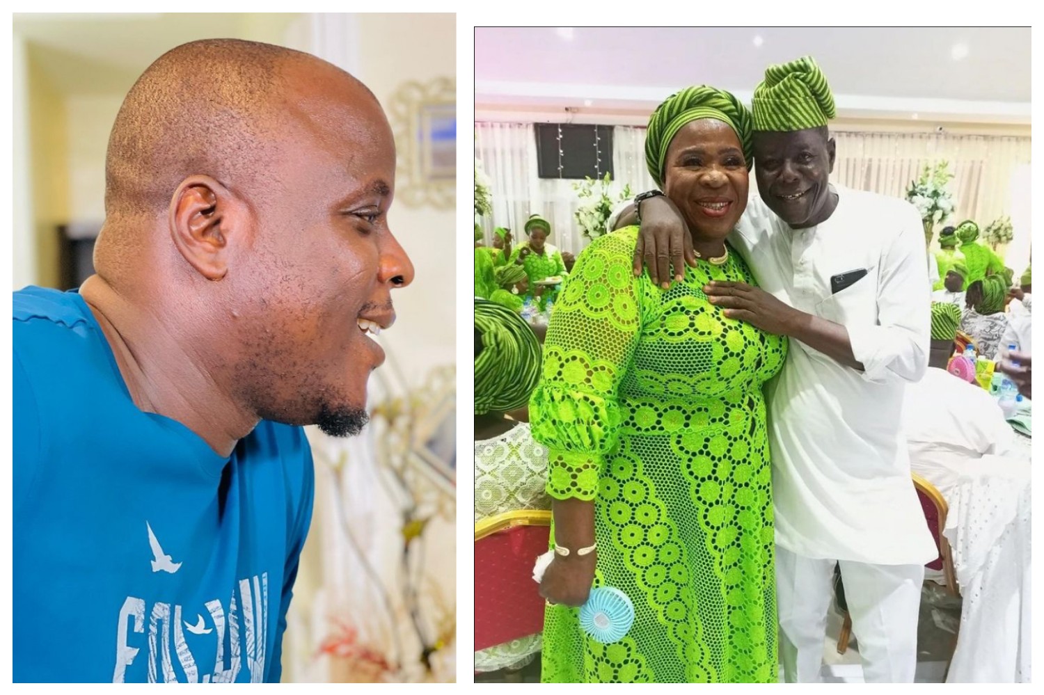 Actress Madam Saje's Son Reacts As His Mother Shares Loved-up Picture With His Father (Photos)