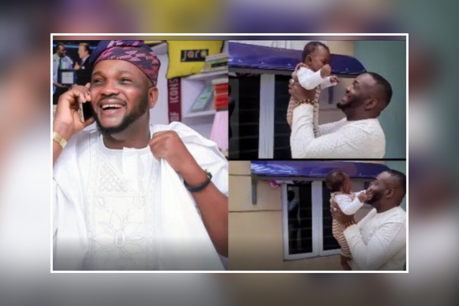 Yomi Fabiyi reunites with his son after separation from baby mama