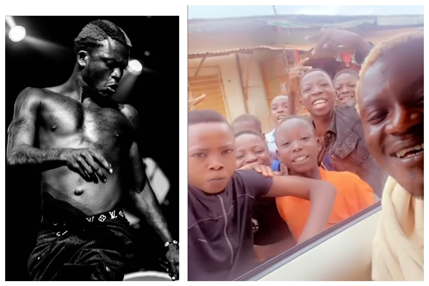 Fans React As Singer Portable Gives Money To Children In The Street