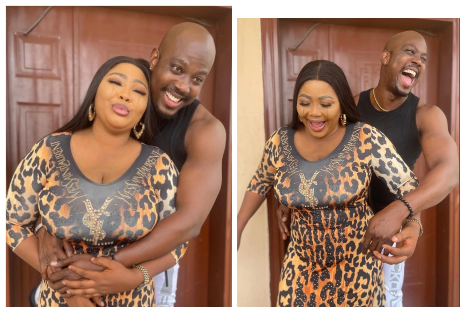 Actor Segun Ogungbe's Wife, Omowunmi Ajiboye Causes A Stir With Loved-up Photos With Popular Actor