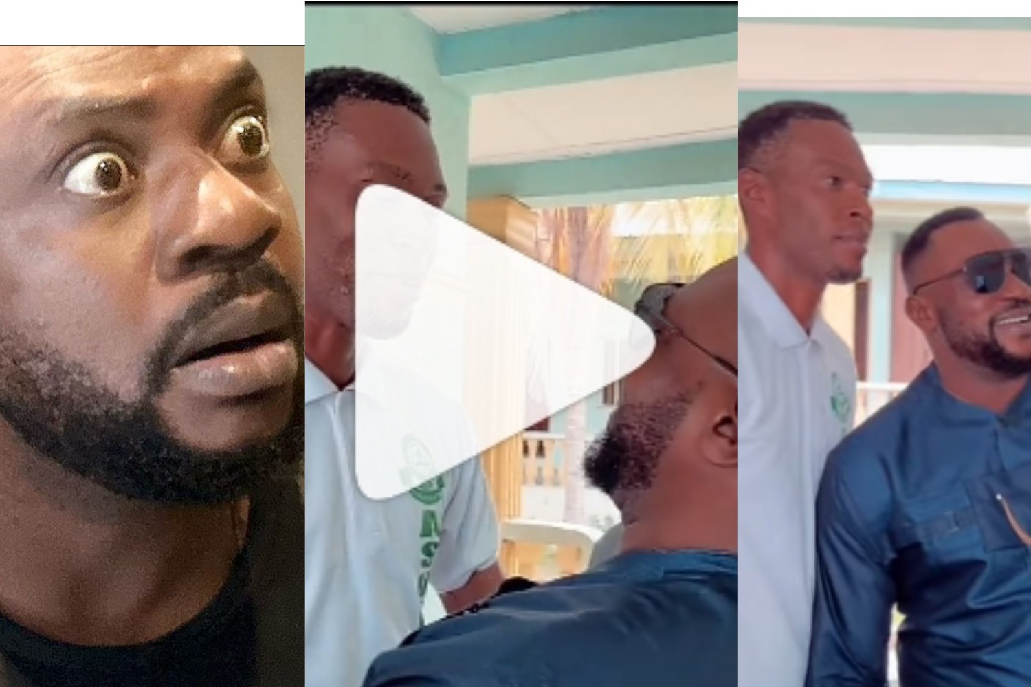 "As Tall As You Are, You Look Short Beside That Very Tall Man" Hilarious Reactions As Odunlade Adekola Shares Video Of Himself With A Very Tall Man (Watch Video)