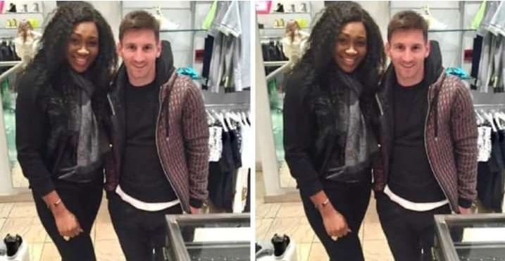 Reactions as Actress Ebube Nwagbo shares lovely pictures with Lionel Messi