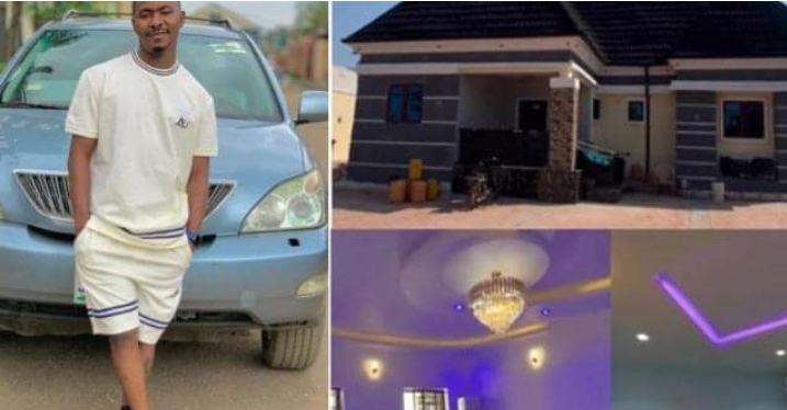 Nigerian skit-maker, Oga Flex shows off his newly built house [Photo/Video]