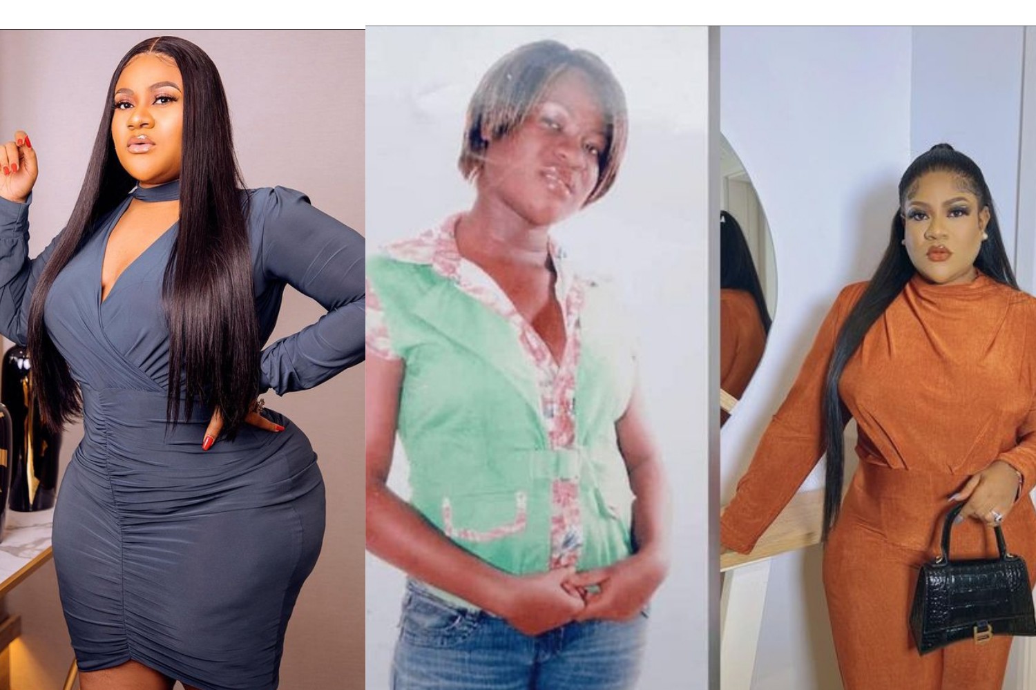 Fans in disbelief as Nkechi Blessing shares unrecognizable throwback photos