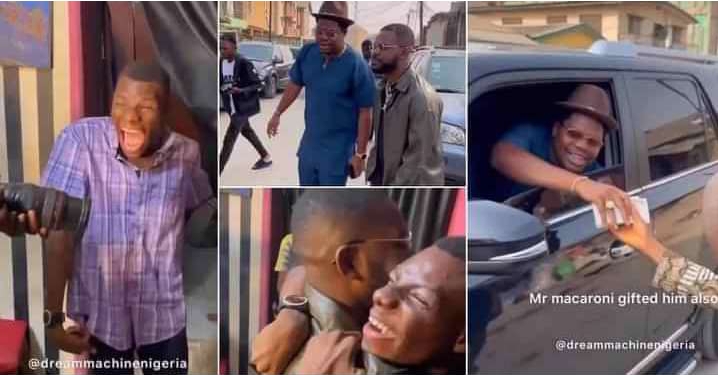 “Somebody wake me up” – Mr Macaroni & Falz pays surprise visit to physically challenged man, video melts hearts